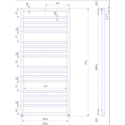 Водяна рушникосушарка Mario Арт Дизайн Донна 1175х530/500