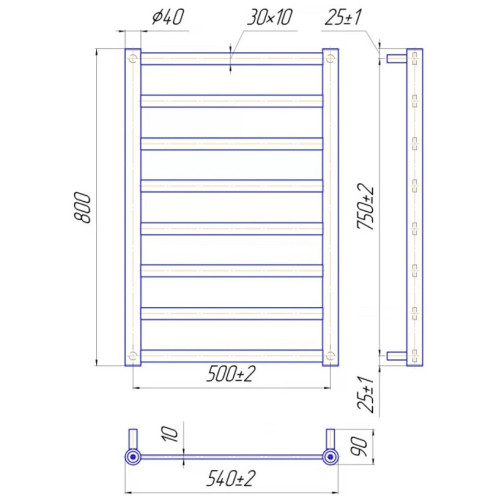 Водяна рушникосушарка Mario Арт Дизайн Модена 800х540/500