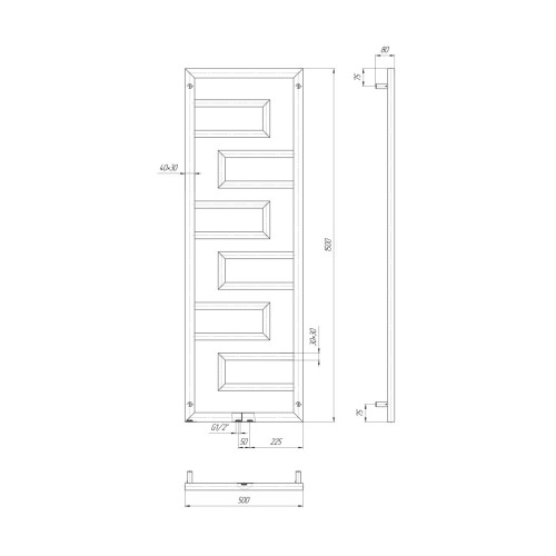 Водяна рушникосушарка Mario Арт Дизайн Талія 1500х500/50