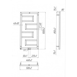 Водяной полотенцесушитель Mario Арт Дизайн Талия 1000х500/50