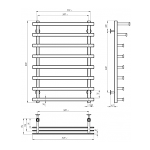 Водяна рушникосушарка Deffi Breeze П8 500x800 В нижнє підключення Водяна рушникосушарка Deffi Breeze П8 500x800 В нижнє підключення