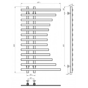 Водяна рушникосушарка Deffi Gratsiya П13 600x1000 В нижнє підключення Водяна рушникосушарка Deffi Gratsiya П13 600x1000 В нижнє підключення