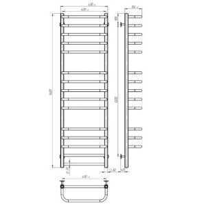 Водяна рушникосушарка Deffi Lux П15 400x1400 В нижнє підключення 