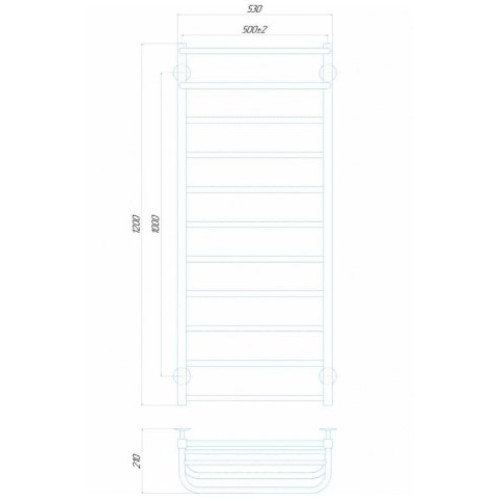 Водяна рушникосушарка Deffi Lux Hotel П11 500x1200 В бічне підключення
