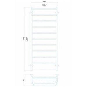 Електрична рушникосушарка Deffi Lux Hotel П11 500x1200 Е ліве підключення