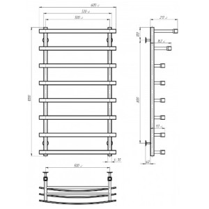 Електрична рушникосушарка Deffi Lotos П8 500x1000 Е ліве підключення білий