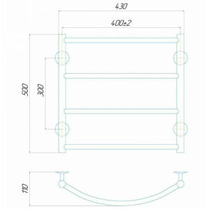 Електрична рушникосушарка Deffi Класік П4 400x500 Е праве підключення