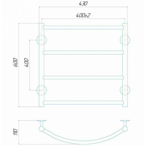 Водяной полотенцесушитель Deffi Классик П4 400x600 В нижнее подключение