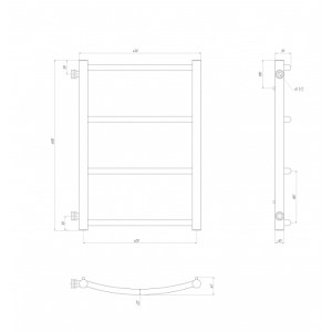 Водяна рушникосушарка Deffi Класік П4 400x600 В бічне підключення