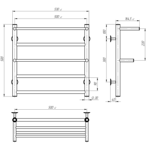 Электрический полотенцесушитель Deffi Терма Плюс П6 500x500 Е правое подключение Электрический полотенцесушитель Deffi Терма Плюс П6 500x500 Е правое подключение