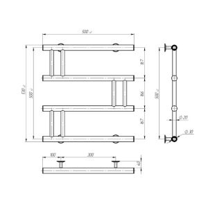 Электрический полотенцесушитель Deffi Змейка Люкс 500x500 Е правое подключение Электрический полотенцесушитель Deffi Змейка Люкс 500x500 Е правое подключение