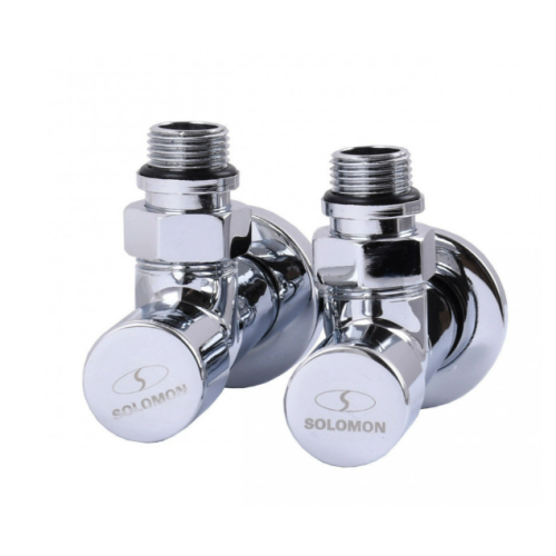 Кран кутовий Deffi SOLOMON вентильний з "американкою" 1/2" 2шт. (7777.LUX)