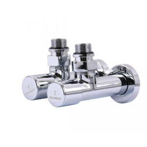 Кран кутовий Deffi SOLOMON вентильний з "американкою" 1/2" 2шт. (7777.LUX)