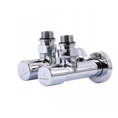 Кран кутовий Deffi SOLOMON вентильний з "американкою" 1/2" 2шт. (7777.LUX)