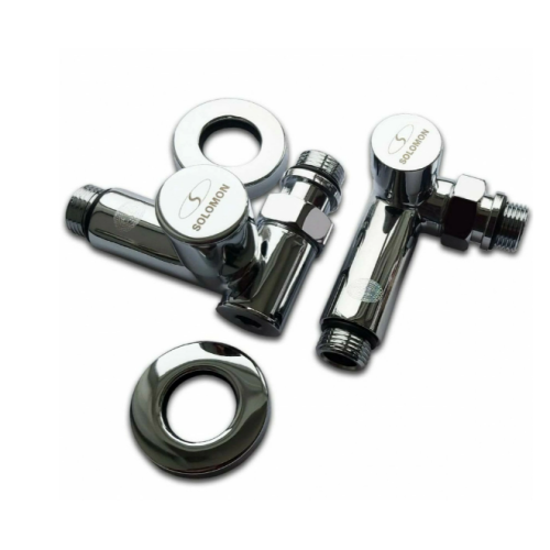 Кран кутовий Deffi SOLOMON вентильний під ТЕН 1/2" 2шт. (7777.LUX)