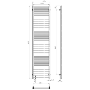 Электрический полотенцесушитель Deffi Lima П30 400х1800 Э правое подключение