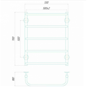Електрична рушникосушарка Deffi Стандарт П5 500x700 Е праве підключення