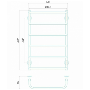 Водяна рушникосушарка Deffi Стандарт П6 400x800 В нижнє підключення