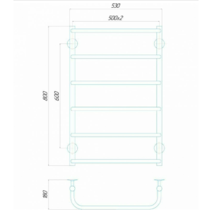 Водяна рушникосушарка Deffi Стандарт П6 500x800 В нижнє підключення