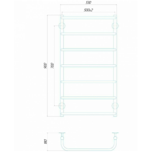 Водяна рушникосушарка Deffi Стандарт П7 500x900 В бічне підключення