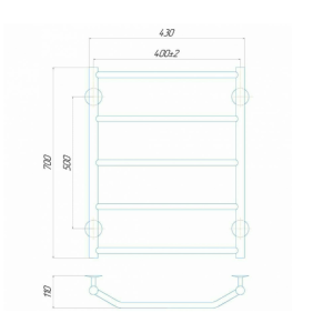 Водяной полотенцесушитель Deffi Трапеция П5 400x700 В нижнее подключение Водяной полотенцесушитель Deffi Трапеция П5 400x700 В нижнее подключение