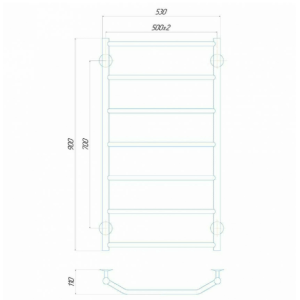 Водяна рушникосушарка Deffi Трапеція П8 500x900 В нижнє підключення