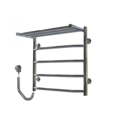 Электрический полотенцесушитель Deffi Трапеция с полкой П5 500x500 Е левое подключение