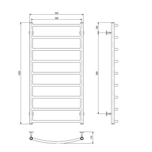Водяна рушникосушарка Deffi Класік П9 500x1000 В нижнє підключення
