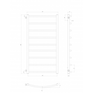 Водяна рушникосушарка Deffi Класік П9 500x1000 В бічне підключення