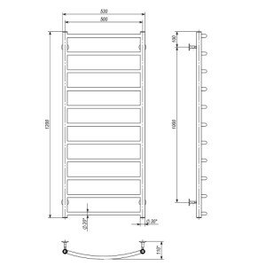 Водяной полотенцесушитель Deffi Классик П11 500x1200 В боковое подключение Водяной полотенцесушитель Deffi Классик П11 500x1200 В боковое подключение