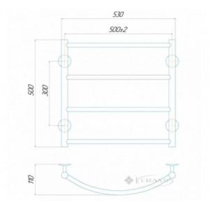 Водяна рушникосушарка Deffi Класік П5 500x500 В нижнє підключення