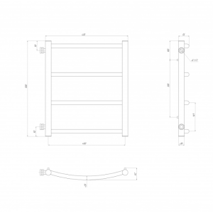 Водяной полотенцесушитель Deffi Классик П4 400x500 В боковое подключение