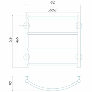 Електрична рушникосушарка Deffi Класік П6 500x600 Е праве підключення