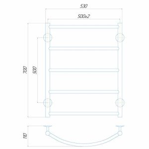 Електрична рушникосушарка Deffi Класік П7 500x700 Е ліве підключення Електрична рушникосушарка Deffi Класік П7 500x700 Е ліве підключення