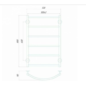 Електрична рушникосушарка Deffi Класік П7 500x800 Е ліве підключення