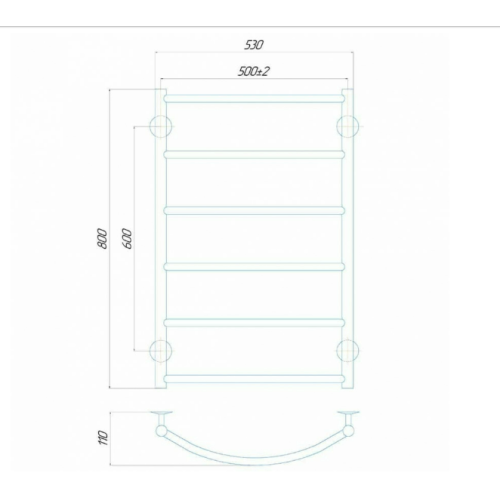 Електрична рушникосушарка Deffi Класік П7 500x800 Е ліве підключення