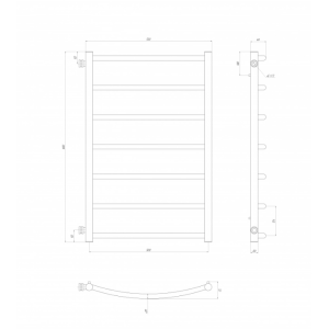 Водяна рушникосушарка Deffi Класік П7 500x800 В бічне підключення
