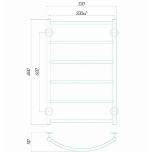 Водяна рушникосушарка Deffi Класік П7 500x800 В нижнє підключення