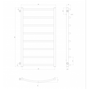 Водяной полотенцесушитель Deffi Классик П8 500x900 В боковое подключение Водяной полотенцесушитель Deffi Классик П8 500x900 В боковое подключение