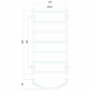 Електрична рушникосушарка Deffi Класік П8500x900 Е праве підключення