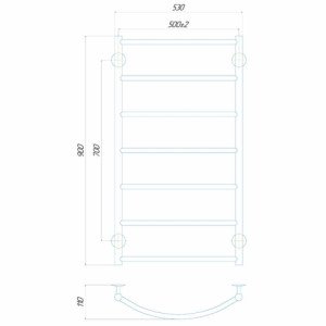 Електрична рушникосушарка Deffi Класік П8500x900 Е праве підключення