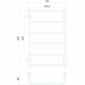 Електрична рушникосушарка Deffi Стандарт П6 500x800 Е ліве підключення