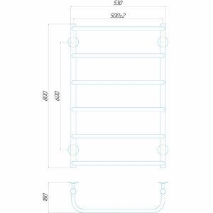 Водяна рушникосушарка Deffi Стандарт П6 500x800 В бічне підключення