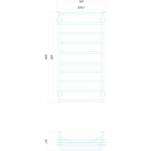 Водяна рушникосушарка Deffi Юність П10 500x1000 В нижнє підключення