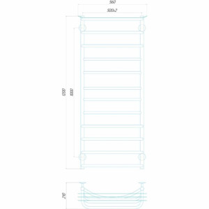 Водяна рушникосушарка Deffi Юність П12 500x1200 В нижнє підключення