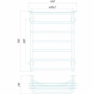 Электрический полотенцесушитель Deffi Юность П7 400x700 Е правое подключение