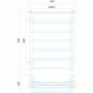 Електрична рушникосушарка Deffi Юність П7 400x700 Е праве підключення