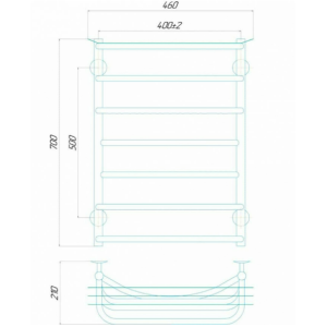 Водяна рушникосушарка Deffi Юність П7 400x800 В бічне підключення