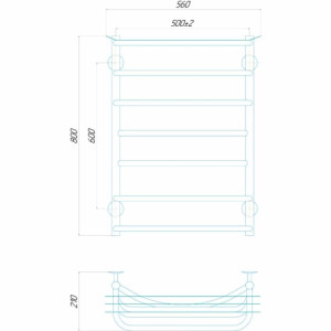 Электрический полотенцесушитель Deffi Юность П7 500x800 Е левое подключение