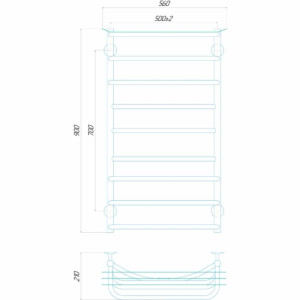 Водяна рушникосушарка Deffi Юність П9 500x900 В нижнє підключення